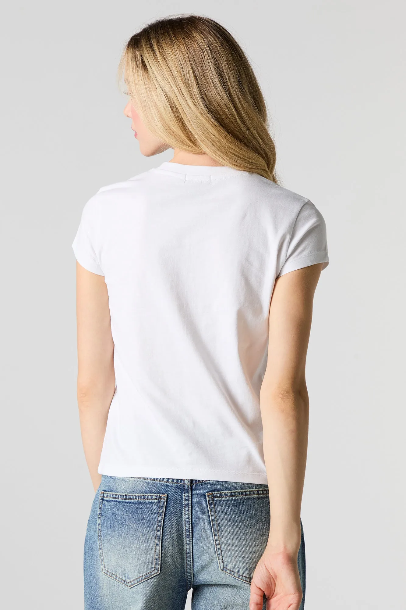 Ladybug Embroidered Fitted T-Shirt sold by Urban Planet product image thumbnail 2