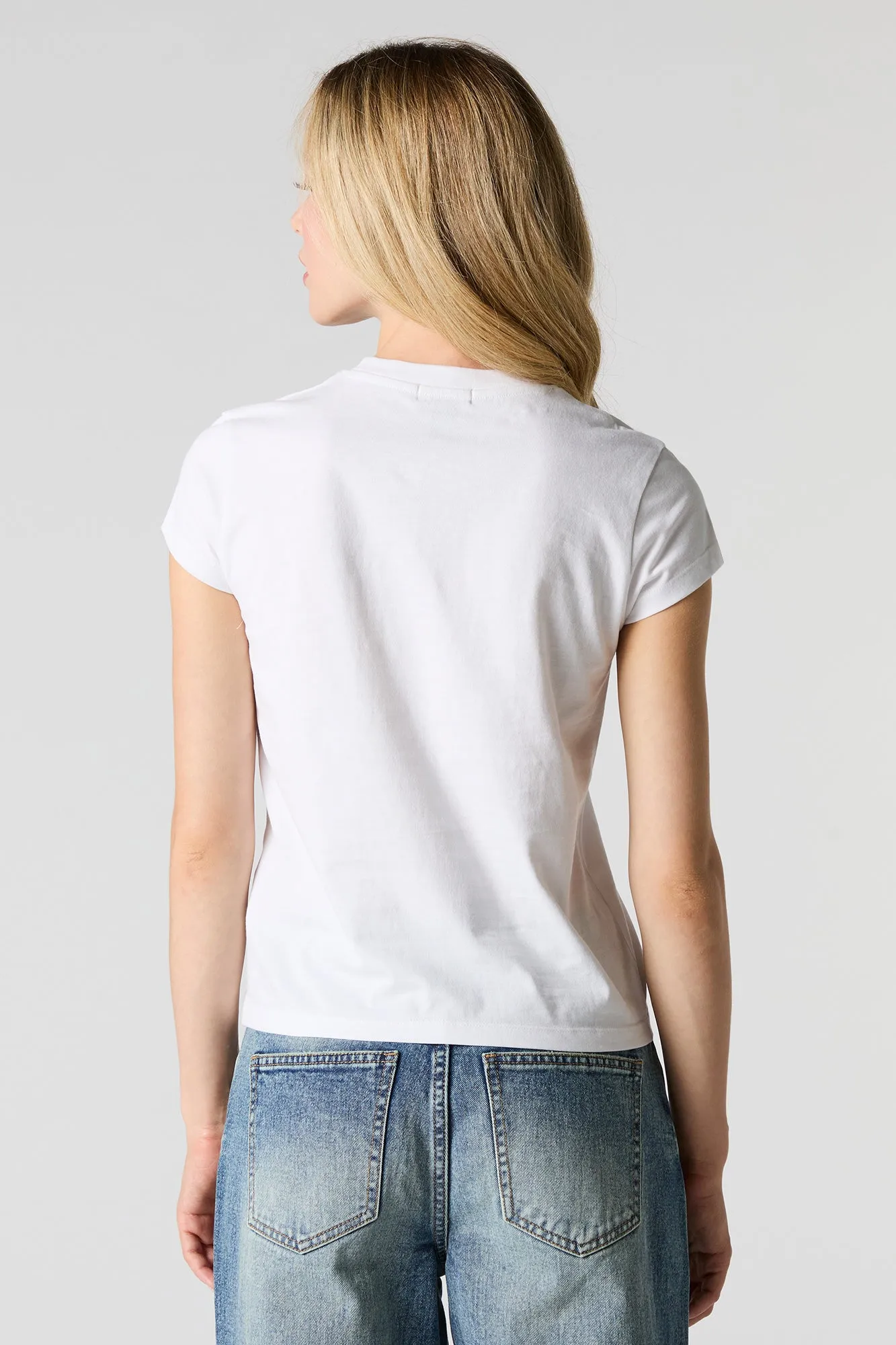 T-shirt ajusté avec motif brodé Paris France sold by Urban Planet product image thumbnail 2