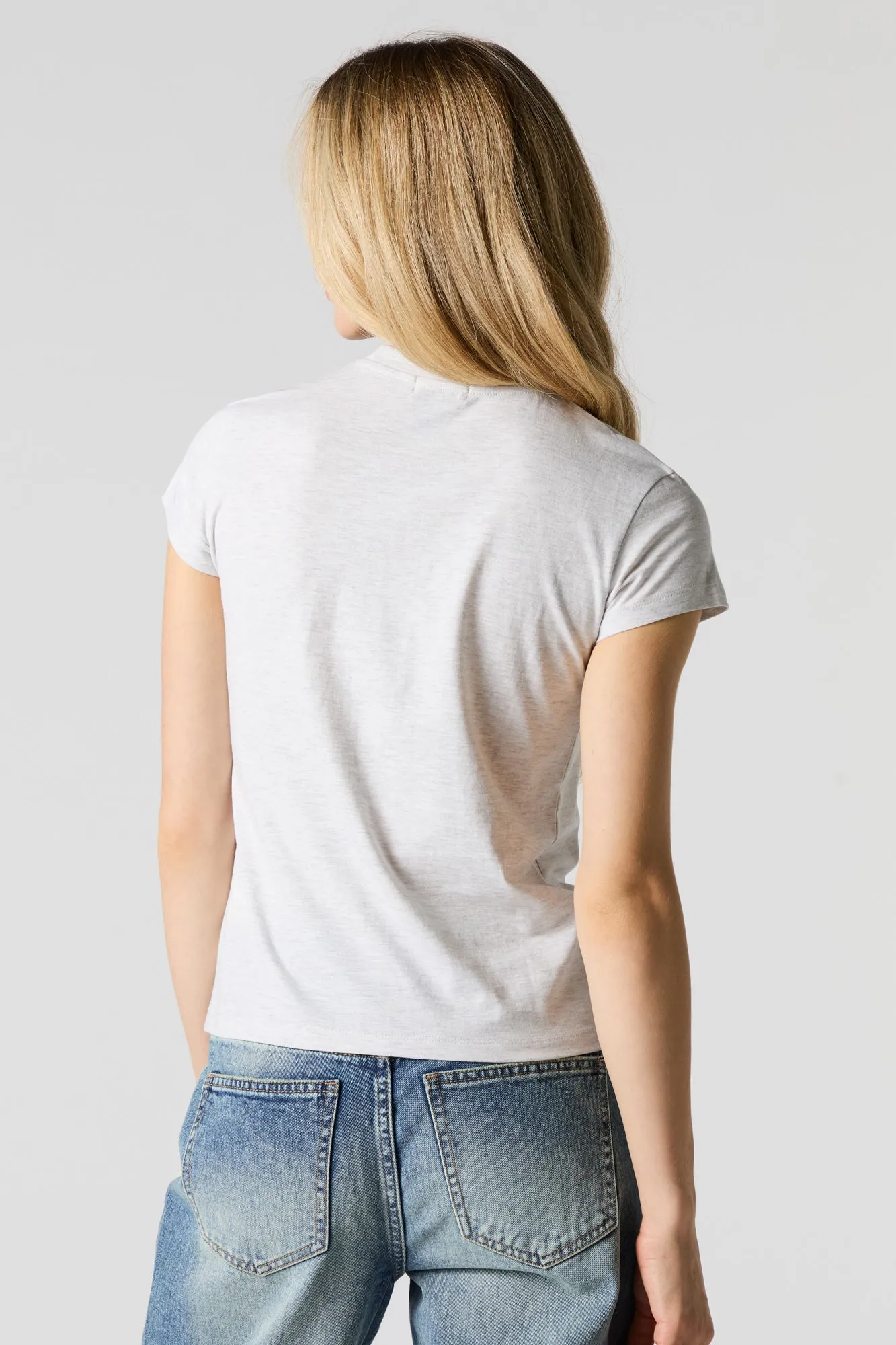 T-shirt ajusté avec cerise et boucle ornée de pierres du Rhin sold by Urban Planet product image thumbnail 2