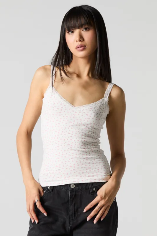 V-Neck Lace Trim Cami sold by Urban Planet