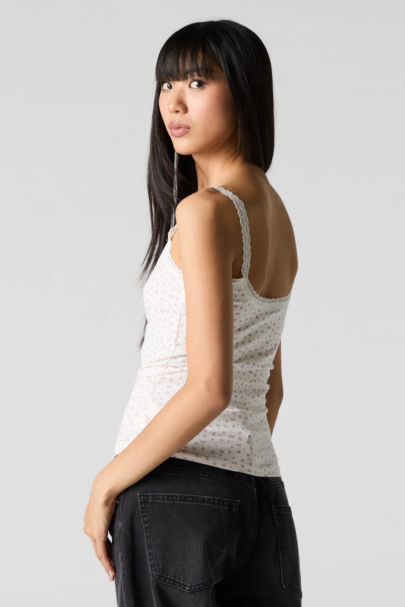 V-Neck Lace Trim Cami sold by Urban Planet product image thumbnail 2