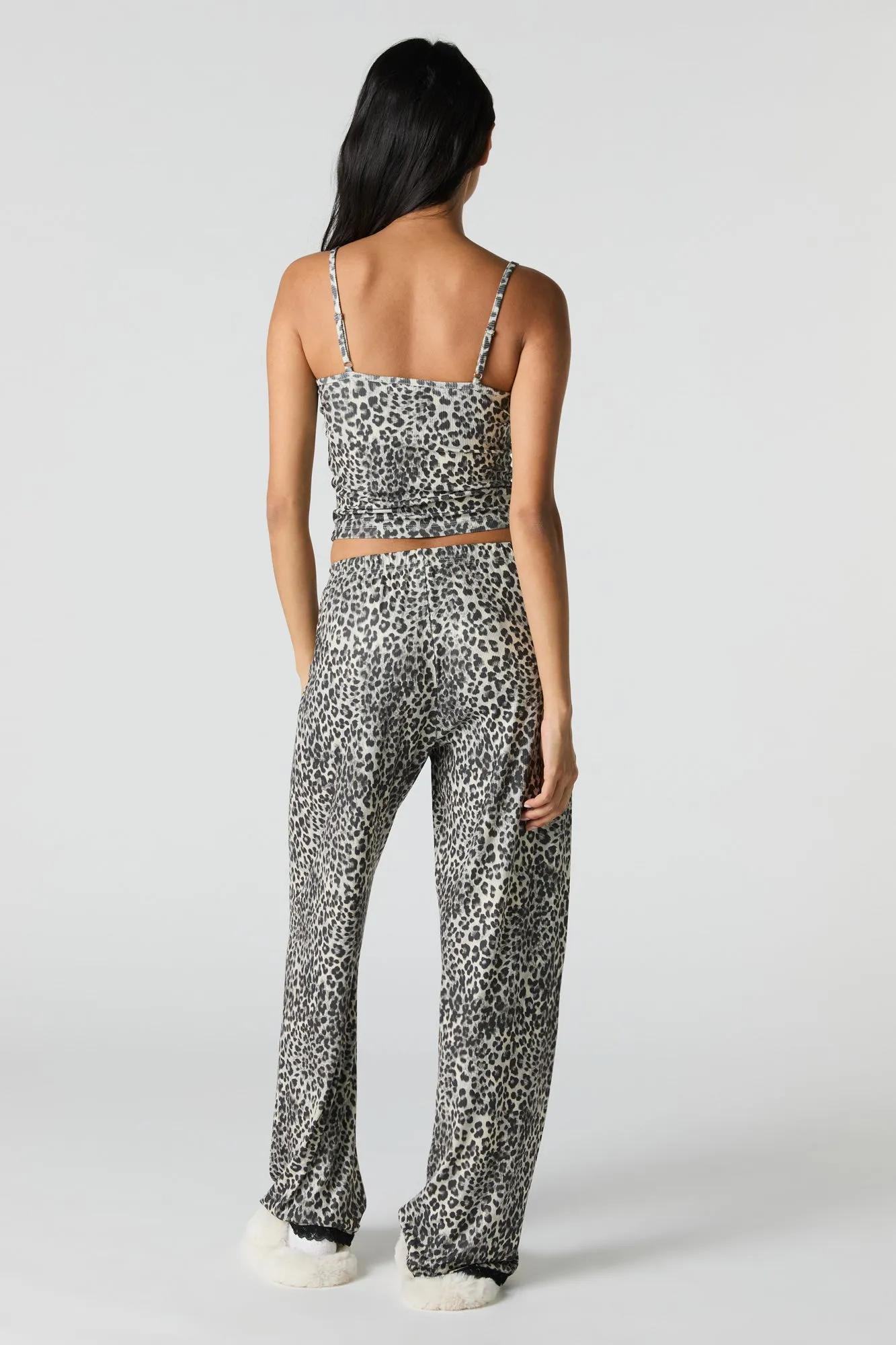 Ribbed Lace Trim Tank & Pant 2 Piece Pajama Set sold by Urban Planet product image thumbnail 4