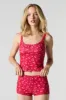 Ribbed Lace Trim Tank & Short 2 Piece Pajama Set sold by Urban Planet