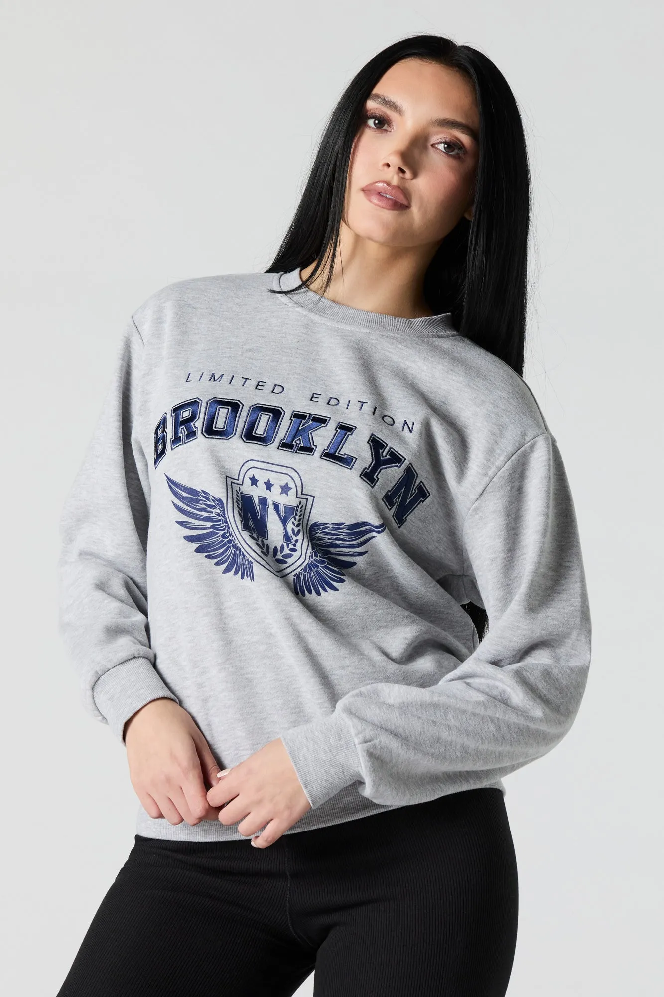 Embroidered Fleece Sweatshirt sold by Urban Planet