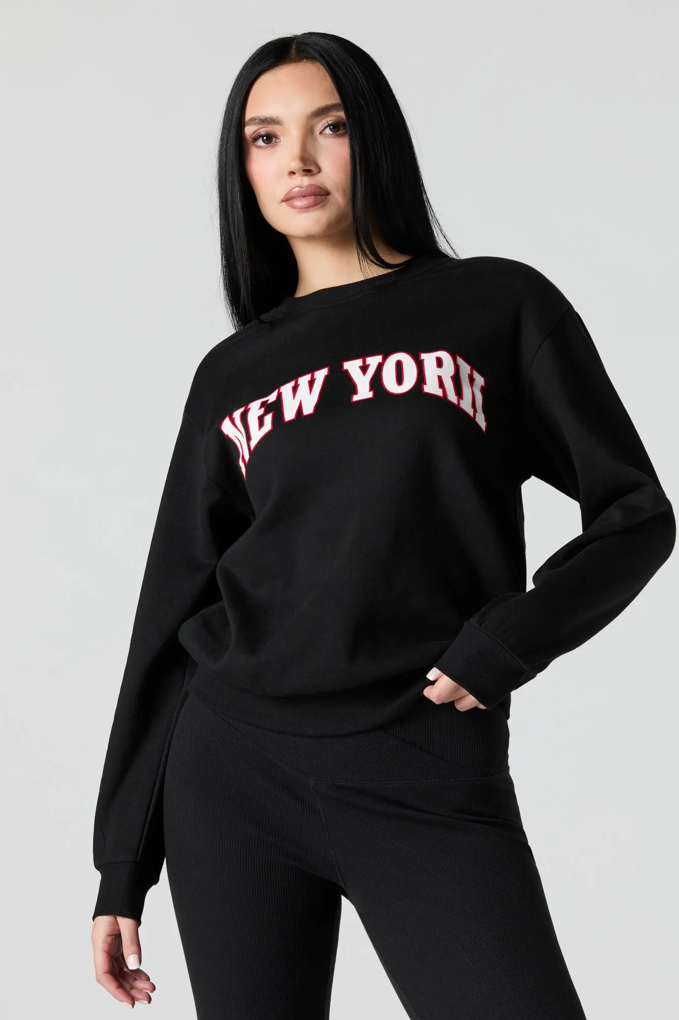 Embroidered Fleece Sweatshirt sold by Urban Planet product image thumbnail 4