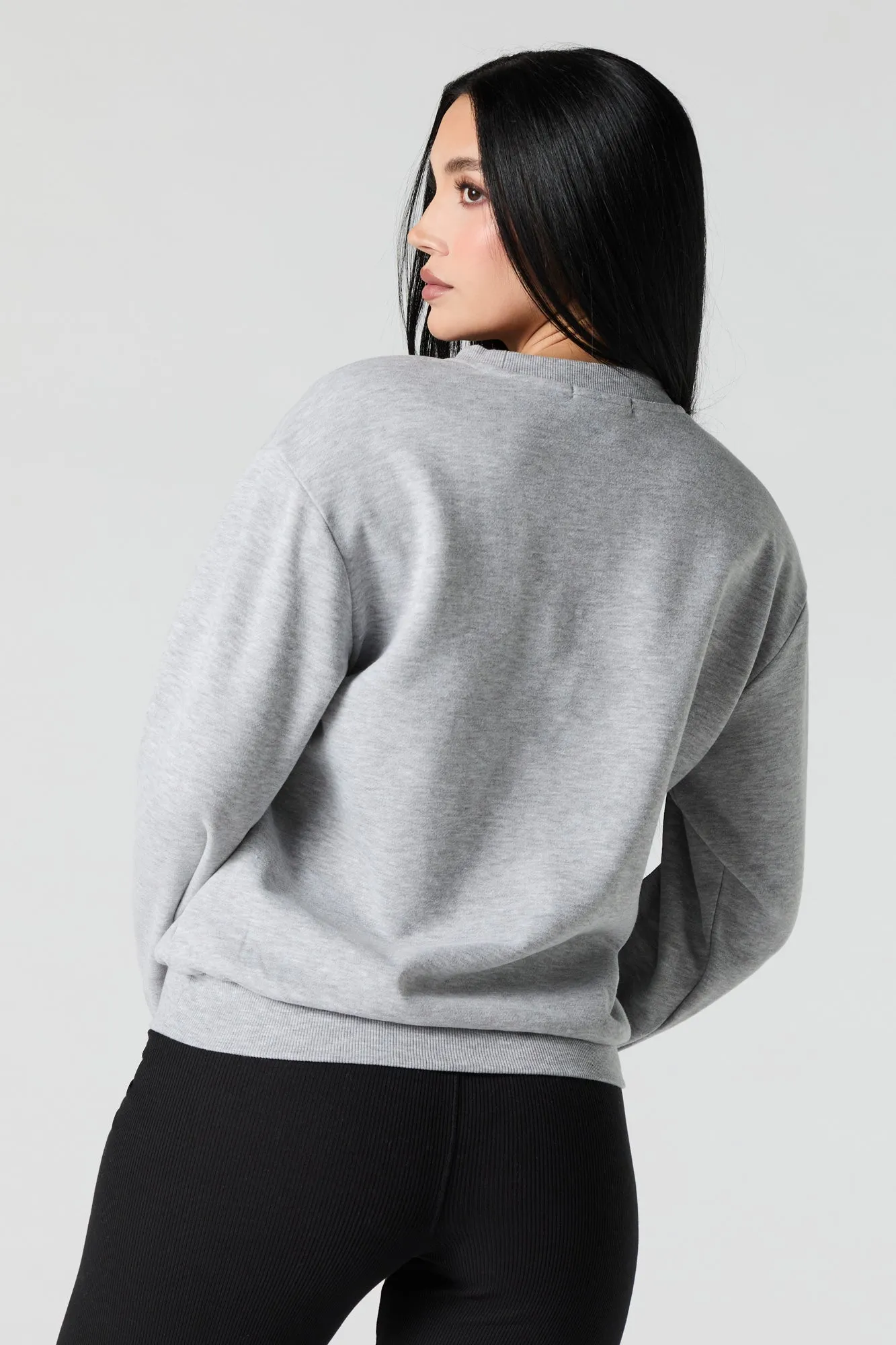 Embroidered Fleece Sweatshirt sold by Urban Planet product image thumbnail 2