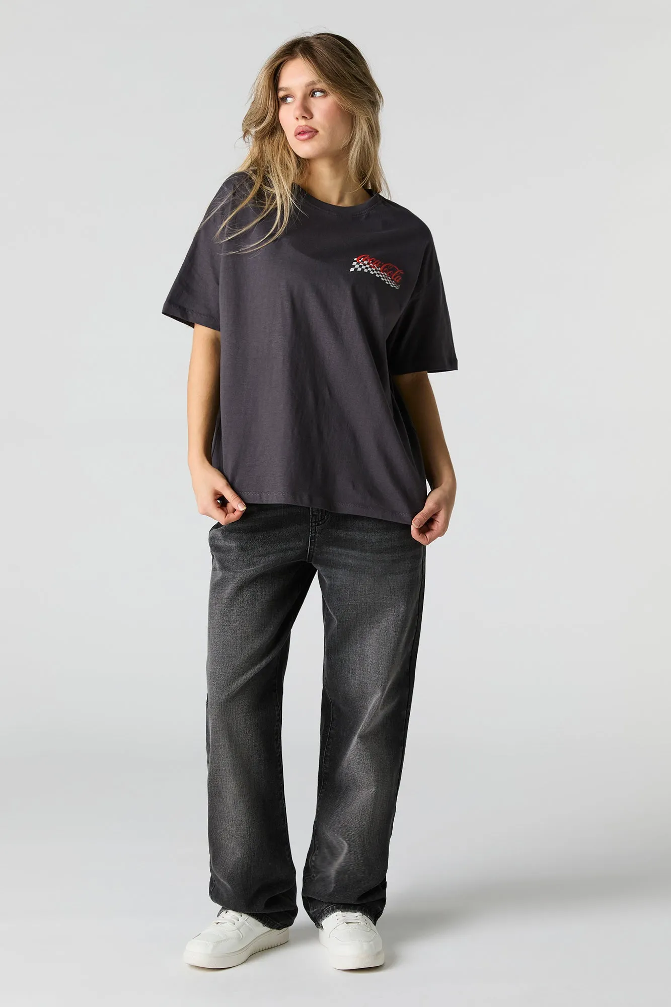 T-shirt de coupe garçonne à imprimé Coca Cola Racing sold by Urban Planet product image thumbnail 3