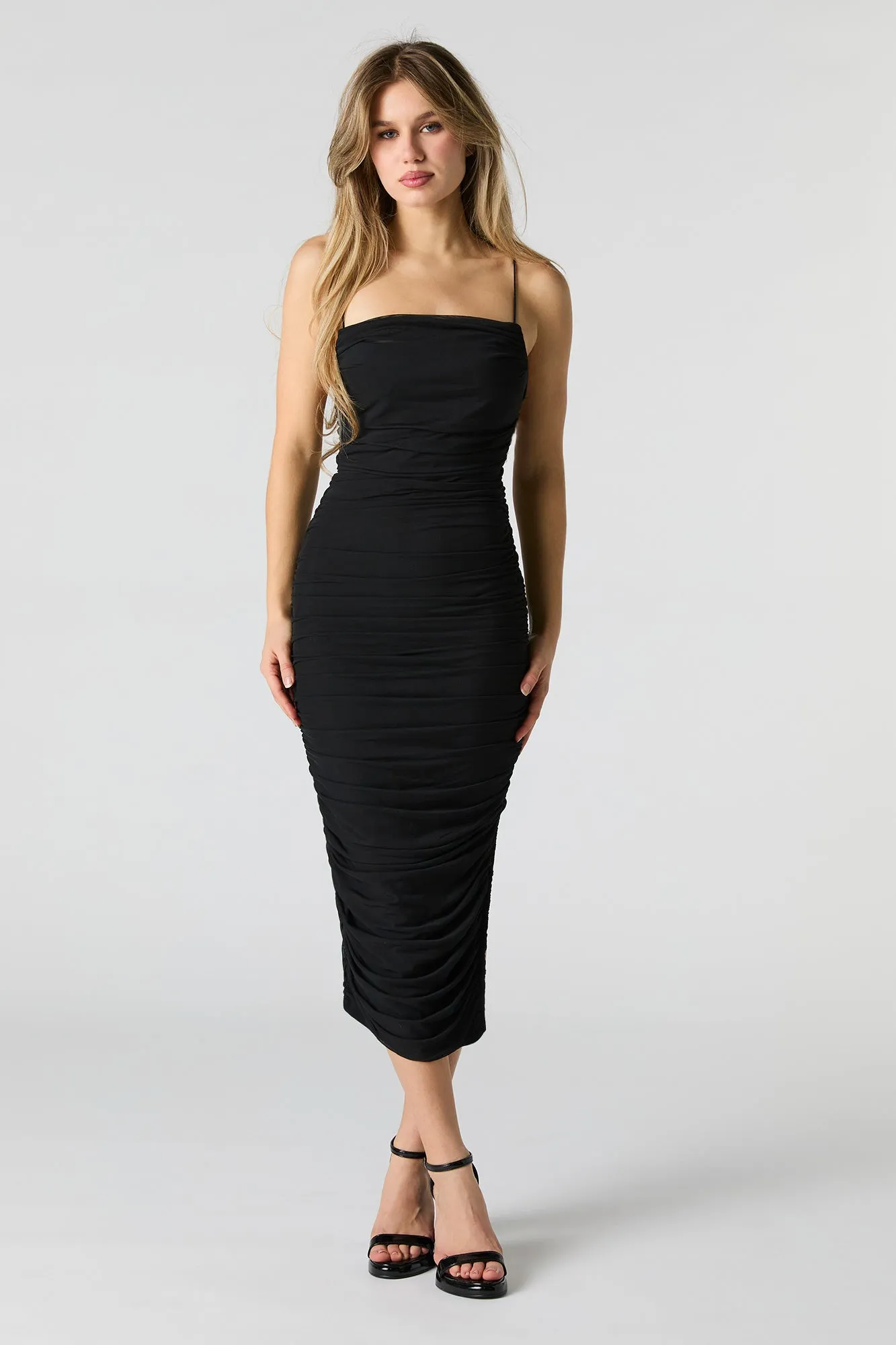 Robe midi moulante en filet ruché sold by Urban Planet product image thumbnail 2