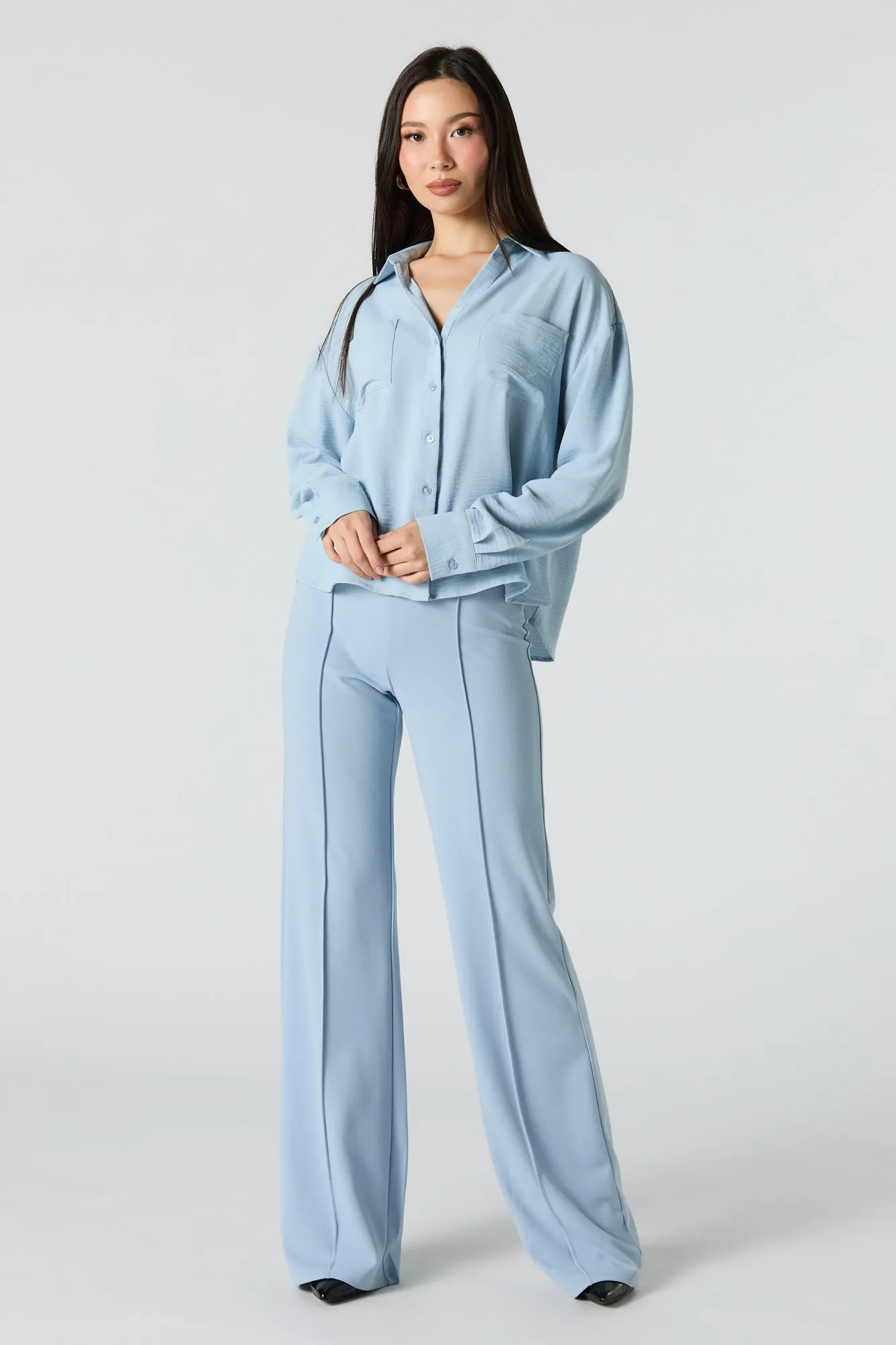 Flowy Long Sleeve Button-Up Top sold by Urban Planet product image thumbnail 3