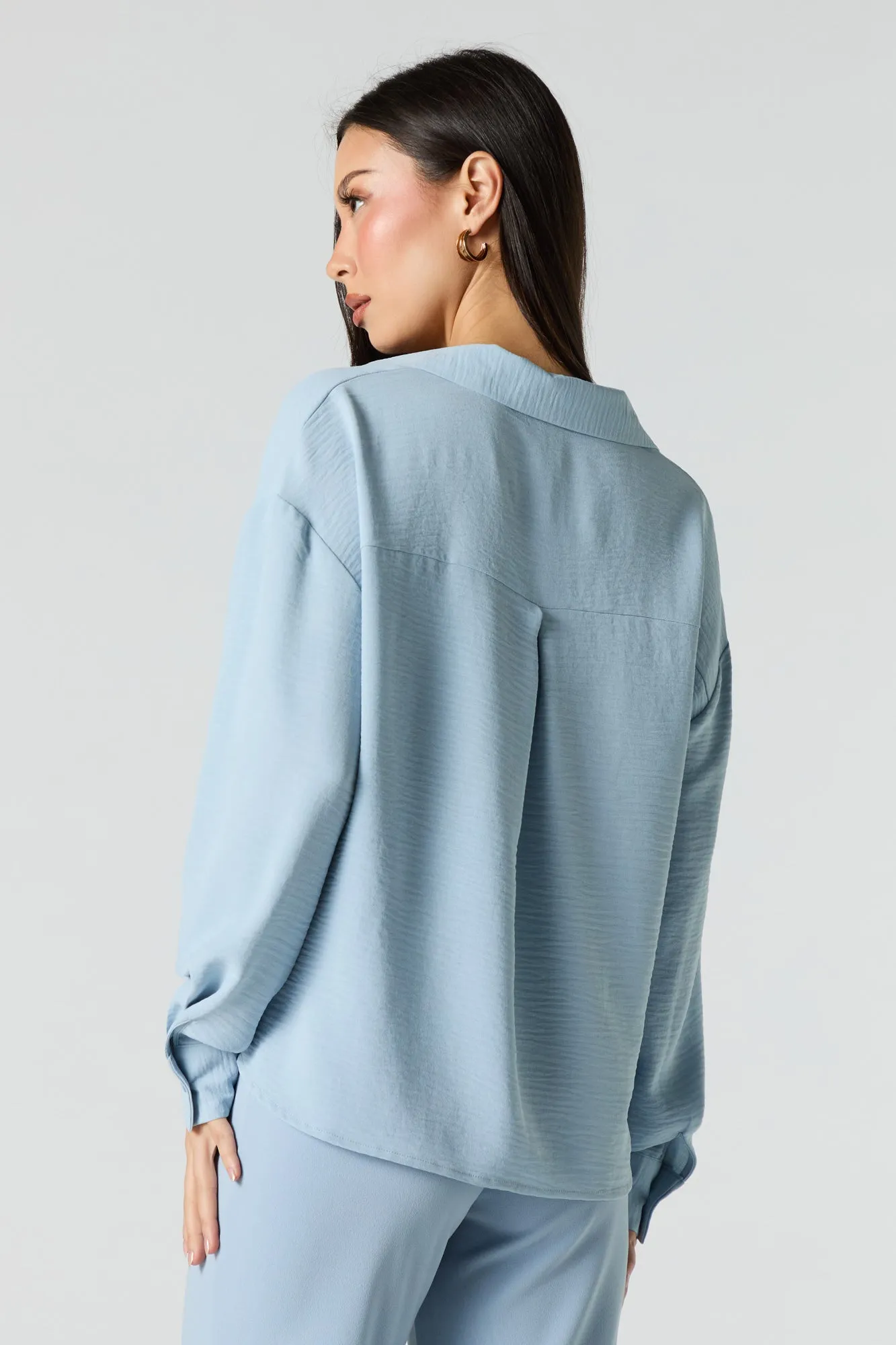 Flowy Long Sleeve Button-Up Top sold by Urban Planet product image thumbnail 2