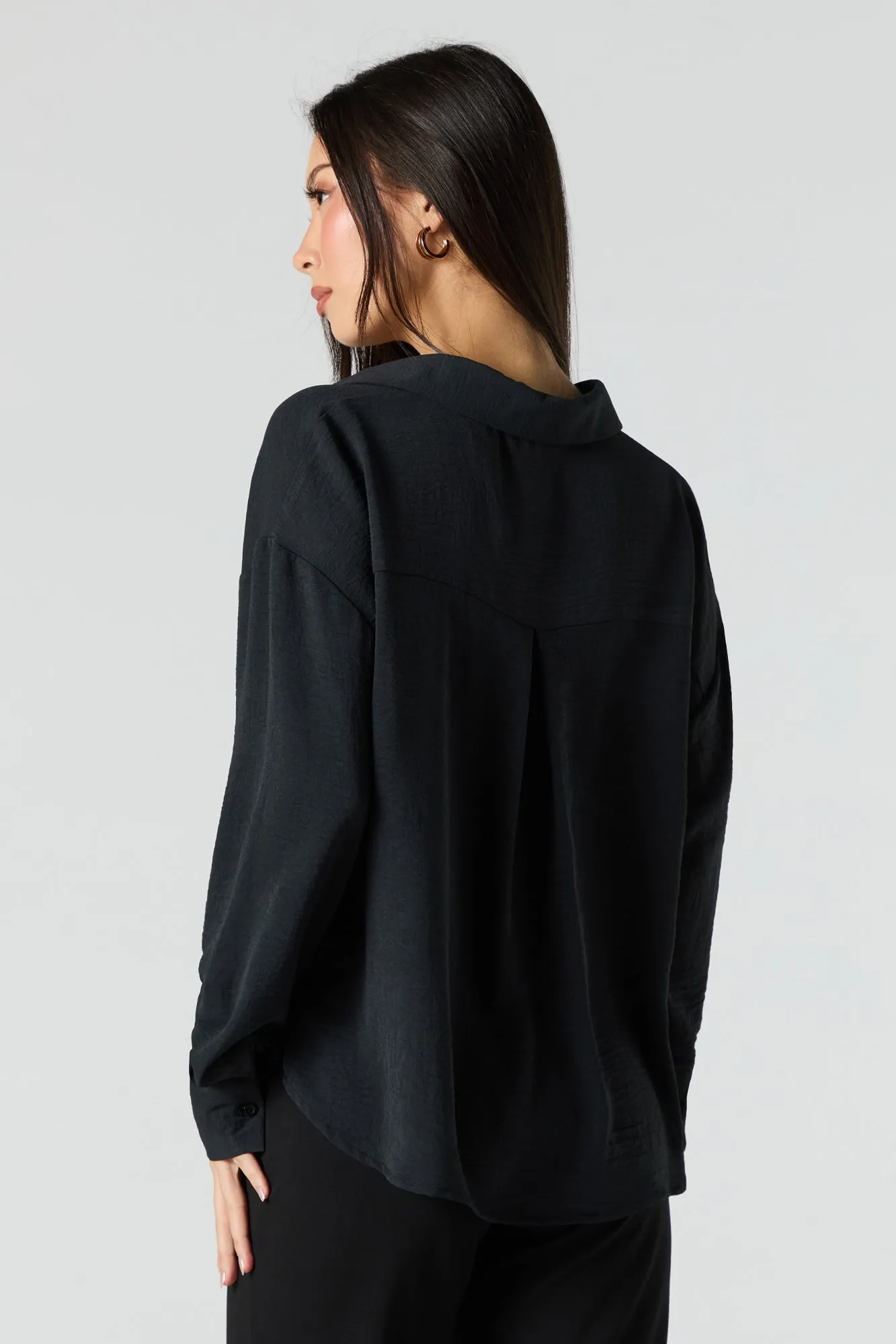 Flowy Long Sleeve Button-Up Top sold by Urban Planet product image thumbnail 5