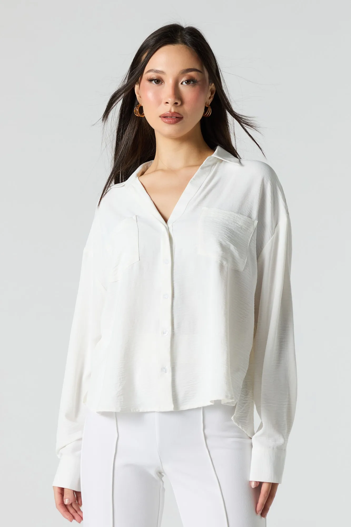 Haut boutonné vaporeux à manches longues sold by Urban Planet product image thumbnail 5