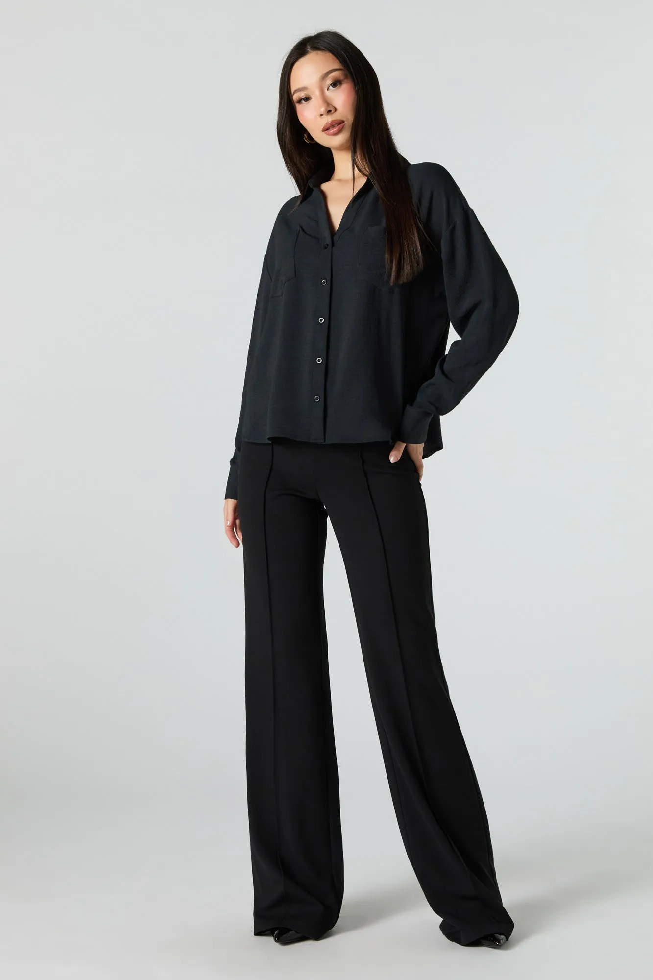 Haut boutonné vaporeux à manches longues sold by Urban Planet product image thumbnail 4