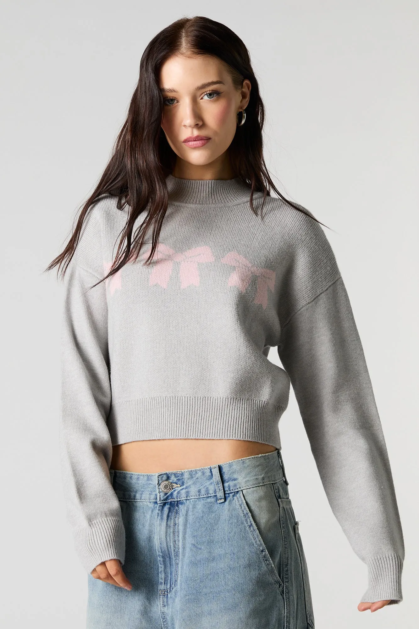 Jacquard Knit Mock Neck Sweater sold by Urban Planet product image thumbnail 4