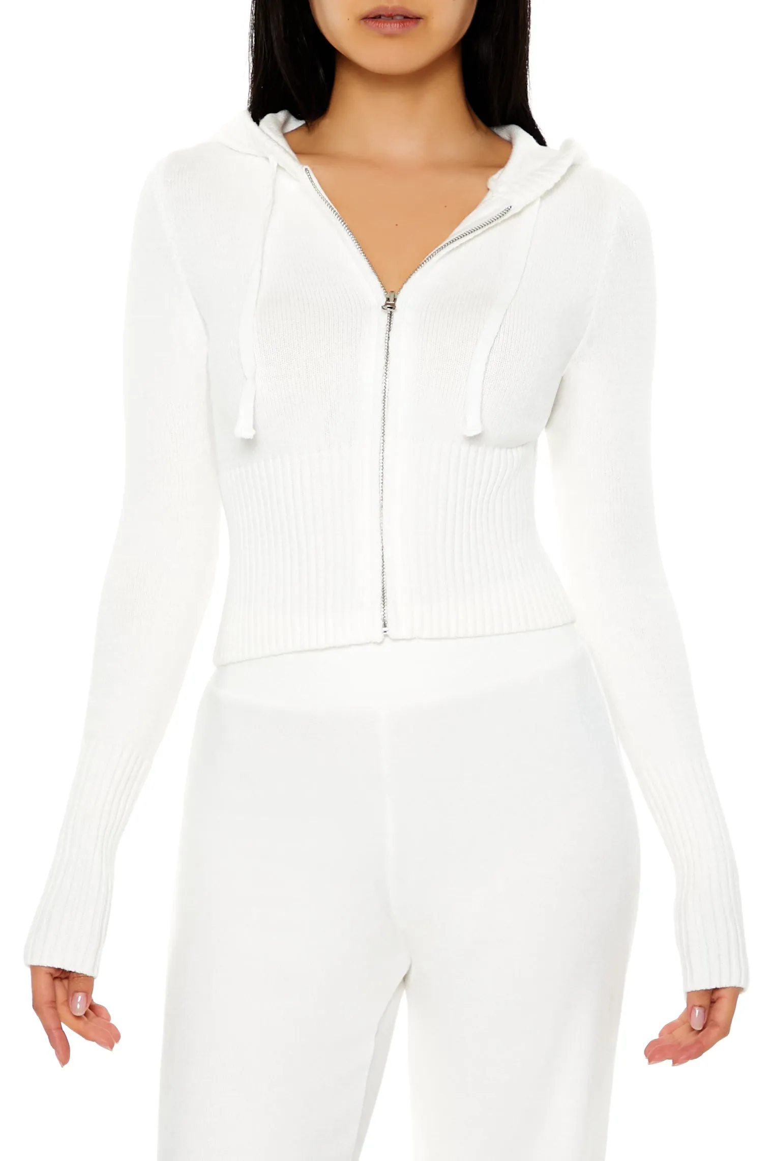 Ribbed Knit Zip-Up Sweater sold by Urban Planet product image thumbnail 4