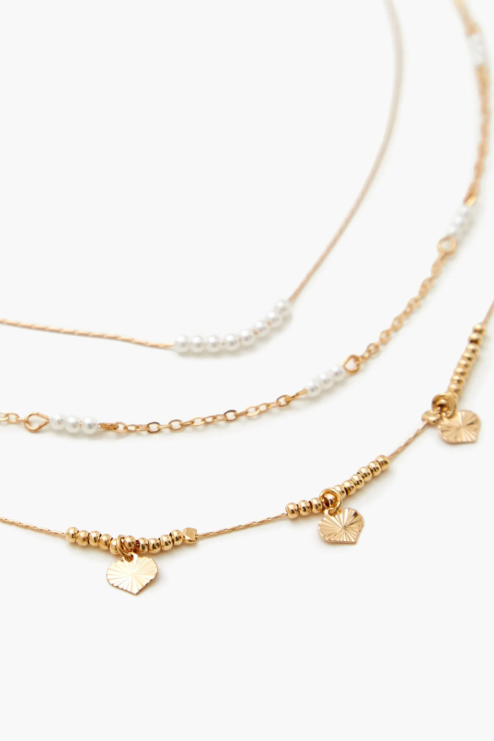 Beaded Faux Pearl Necklace Set (3 Pcs) sold by Urban Planet