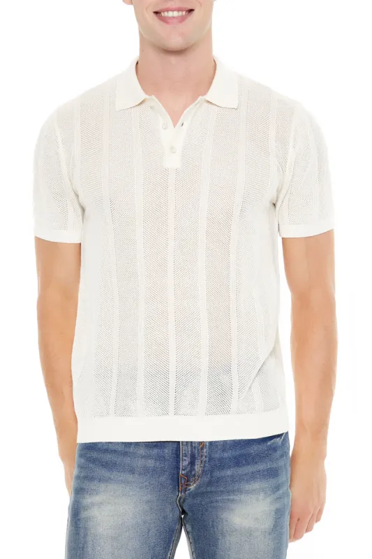 Crochet Knit Polo Top sold by Urban Planet