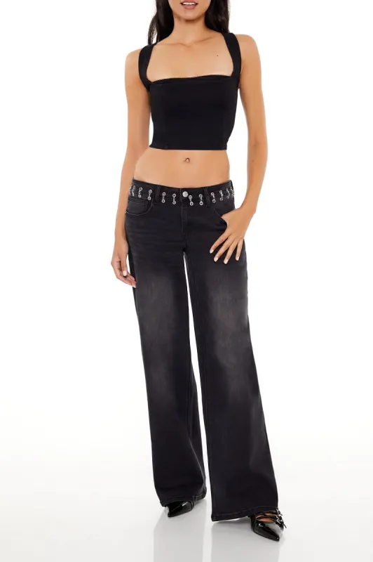 Jean baggy taille basse orné de chaîne sold by Urban Planet