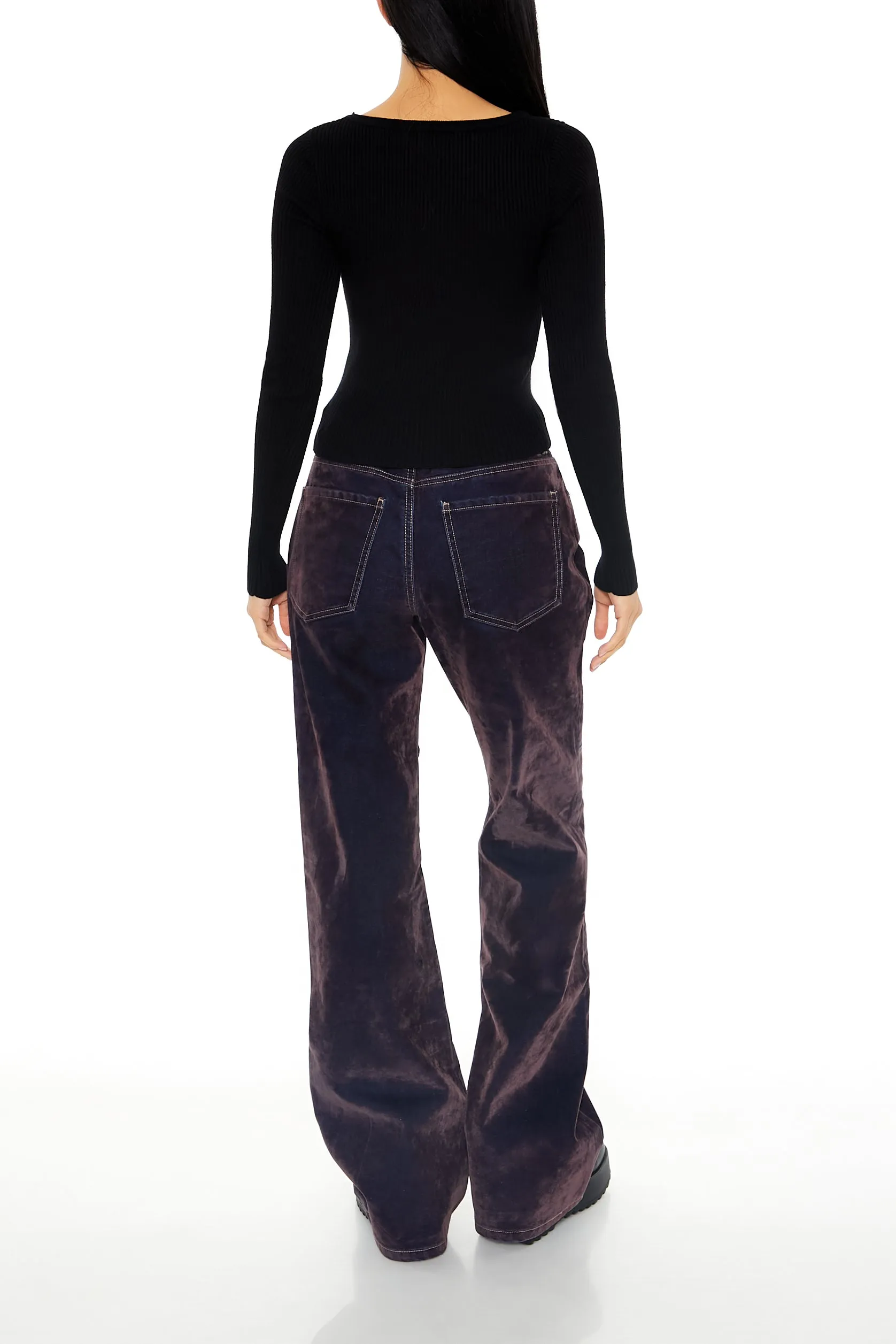 Jean évasé taille haute floqué sold by Urban Planet product image thumbnail 3