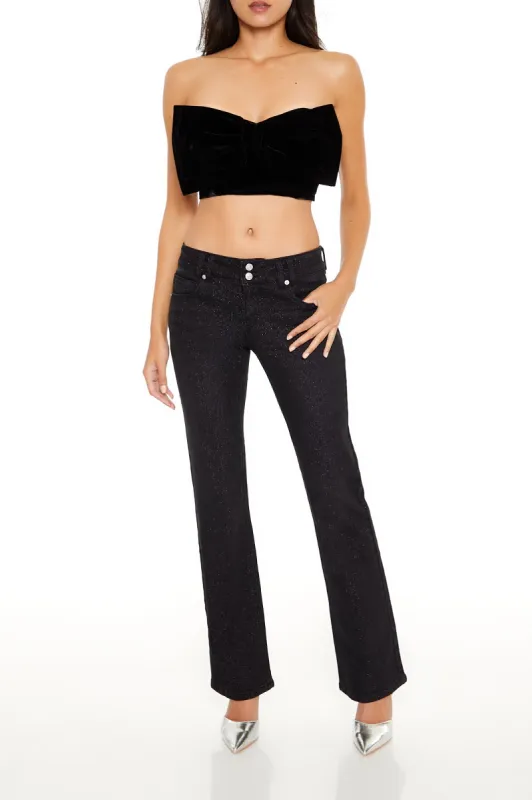 Sequin Low Rise Bootcut Jean sold by Urban Planet