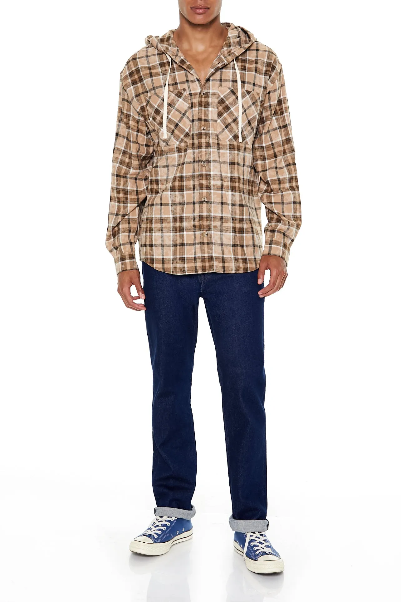 Hooded Plaid Shacket sold by Urban Planet product image thumbnail 3