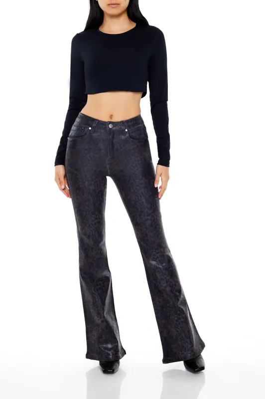 Leopard Print Mid Rise Flare Pant sold by Urban Planet