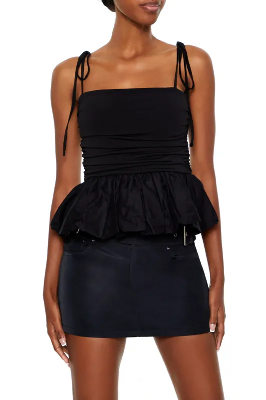 Tie Strap Peplum Cami sold by Urban Planet