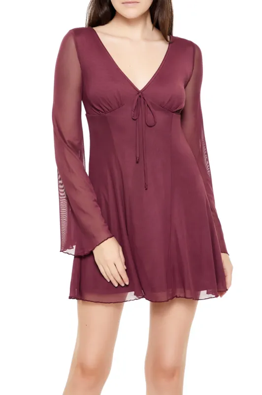 Mesh Bell Sleeve Mini Dress sold by Urban Planet