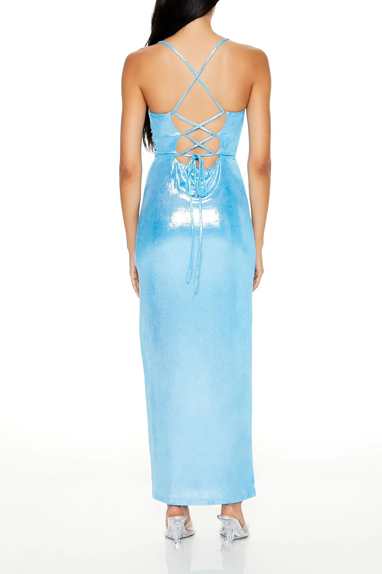 Sparkle Knit Maxi Slit Dress sold by Urban Planet product image thumbnail 2