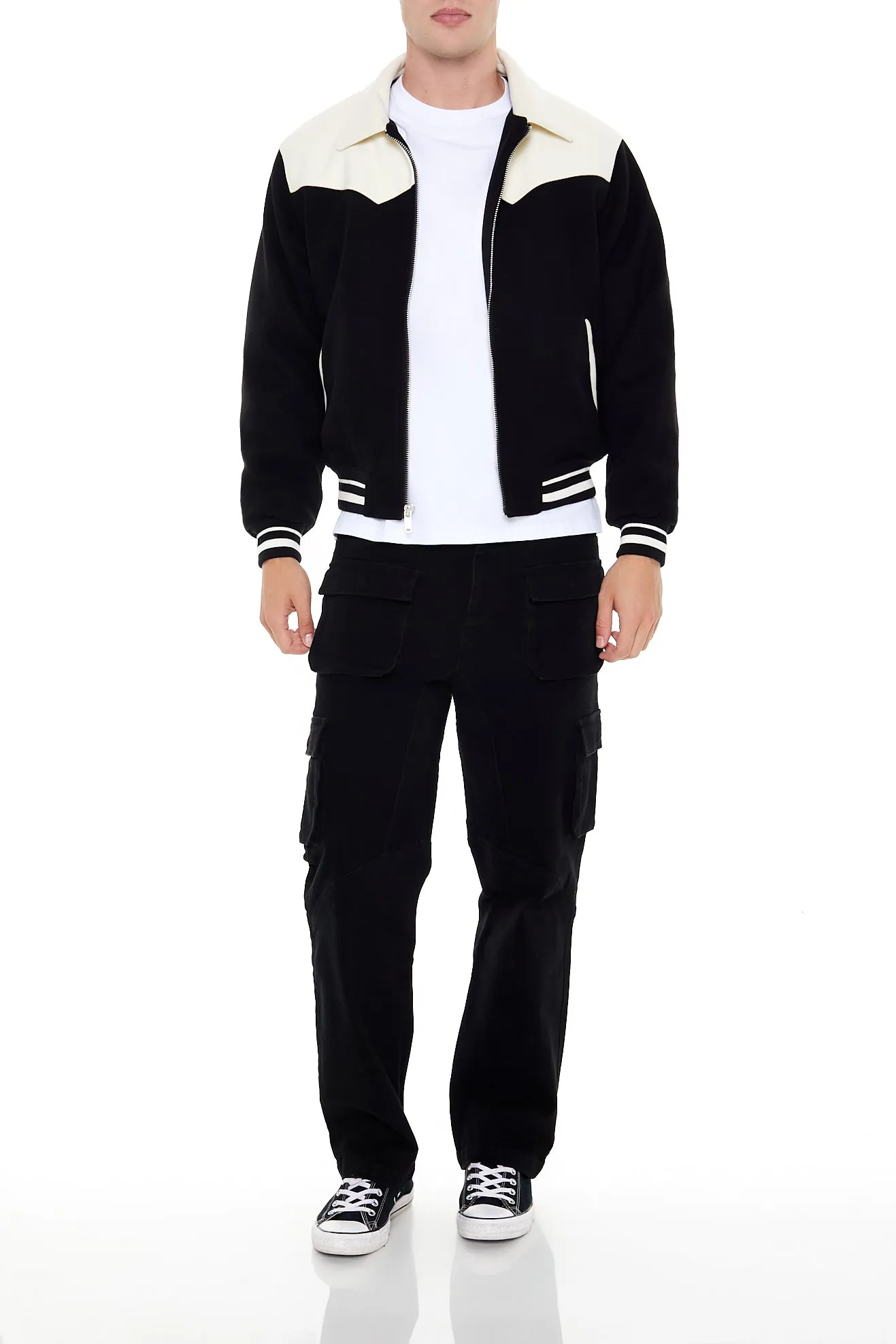 Blouson aviateur avec blocs de couleurs et fermeture à glissière sold by Urban Planet product image thumbnail 3