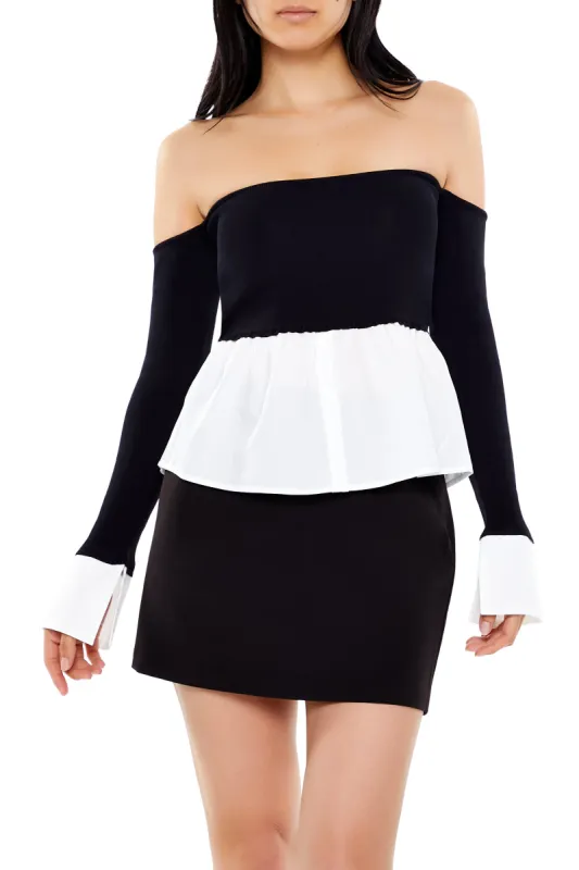 Haut à épaules dénudées avec blocs de couleurs made by Forever 21