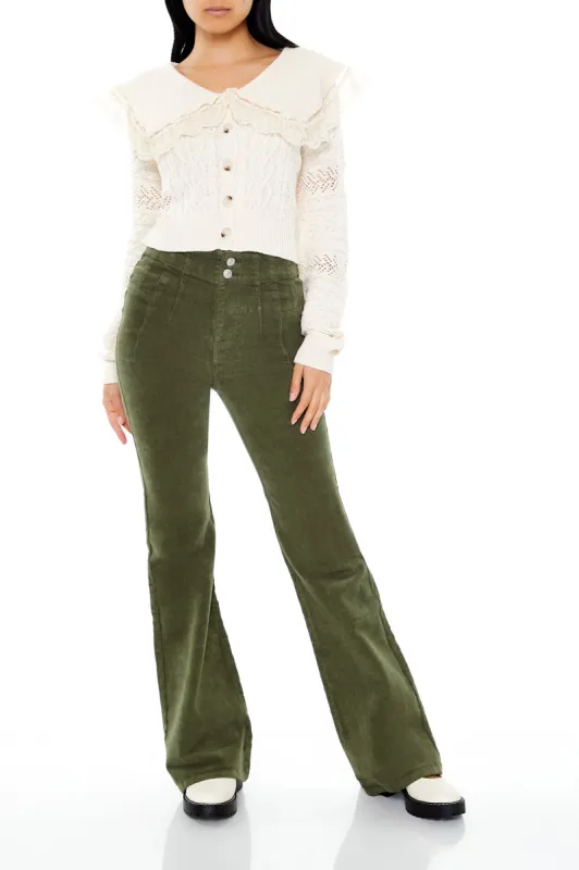 Pantalon à jambe évasée et taille haute en velours côtelé sold by Urban Planet