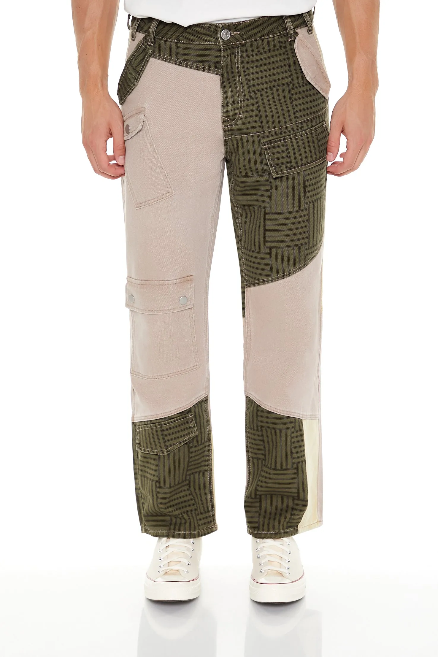 Striped Colorblock Cargo Jean sold by Urban Planet