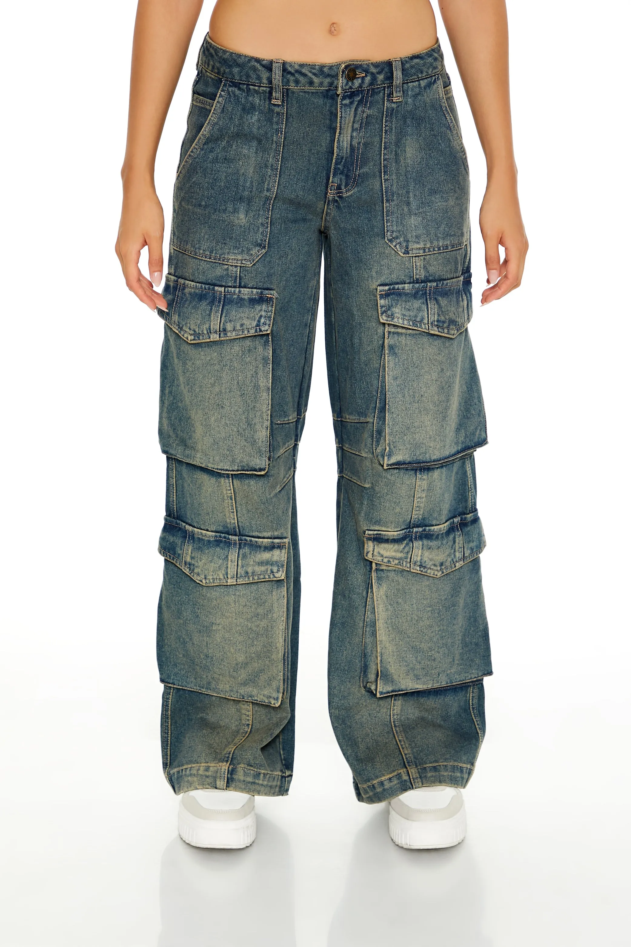 Jean cargo mi-taille à jambe large sold by Urban Planet product image thumbnail 2