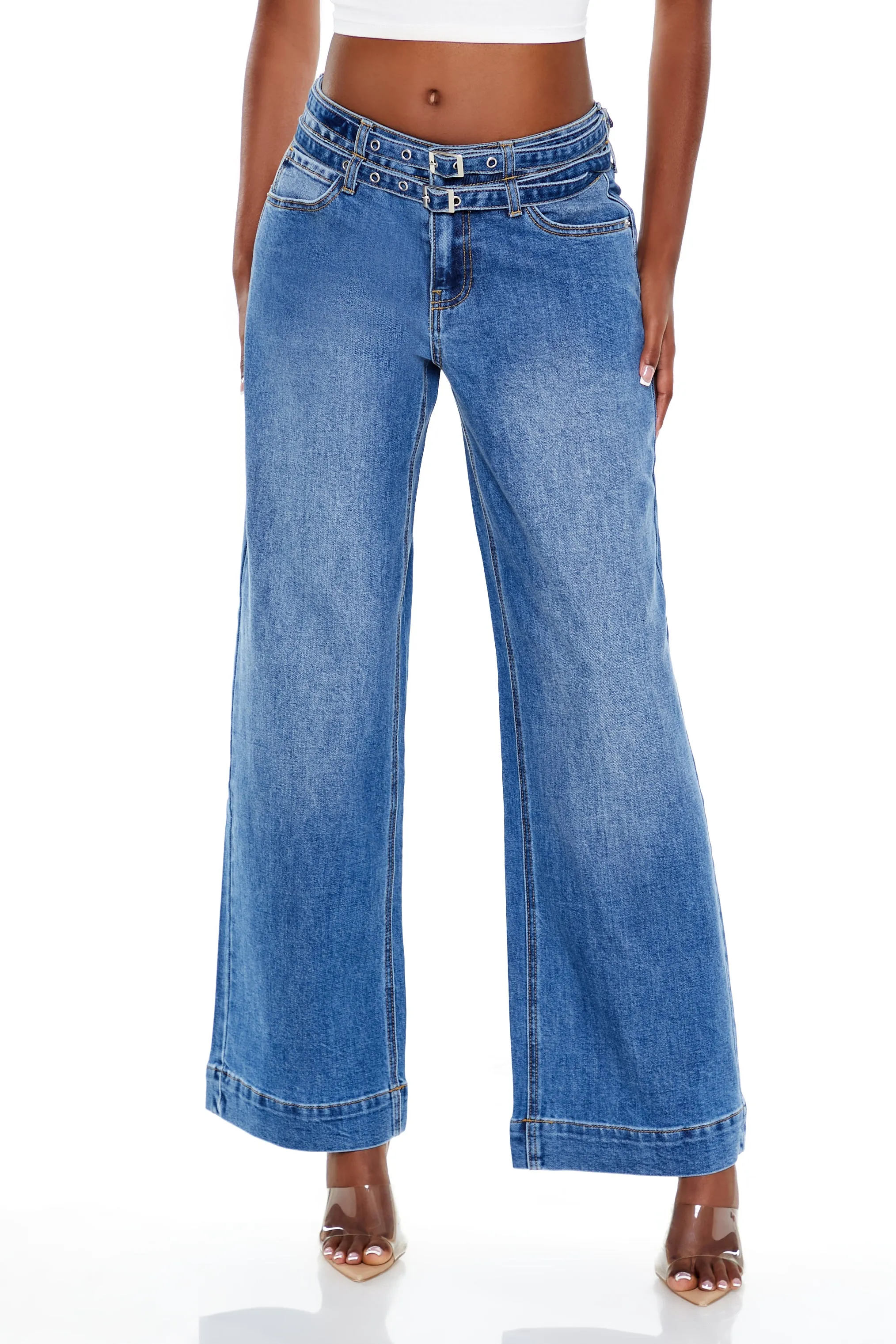 Belted Low-Rise Baggy Jeans sold by Urban Planet product image thumbnail 2