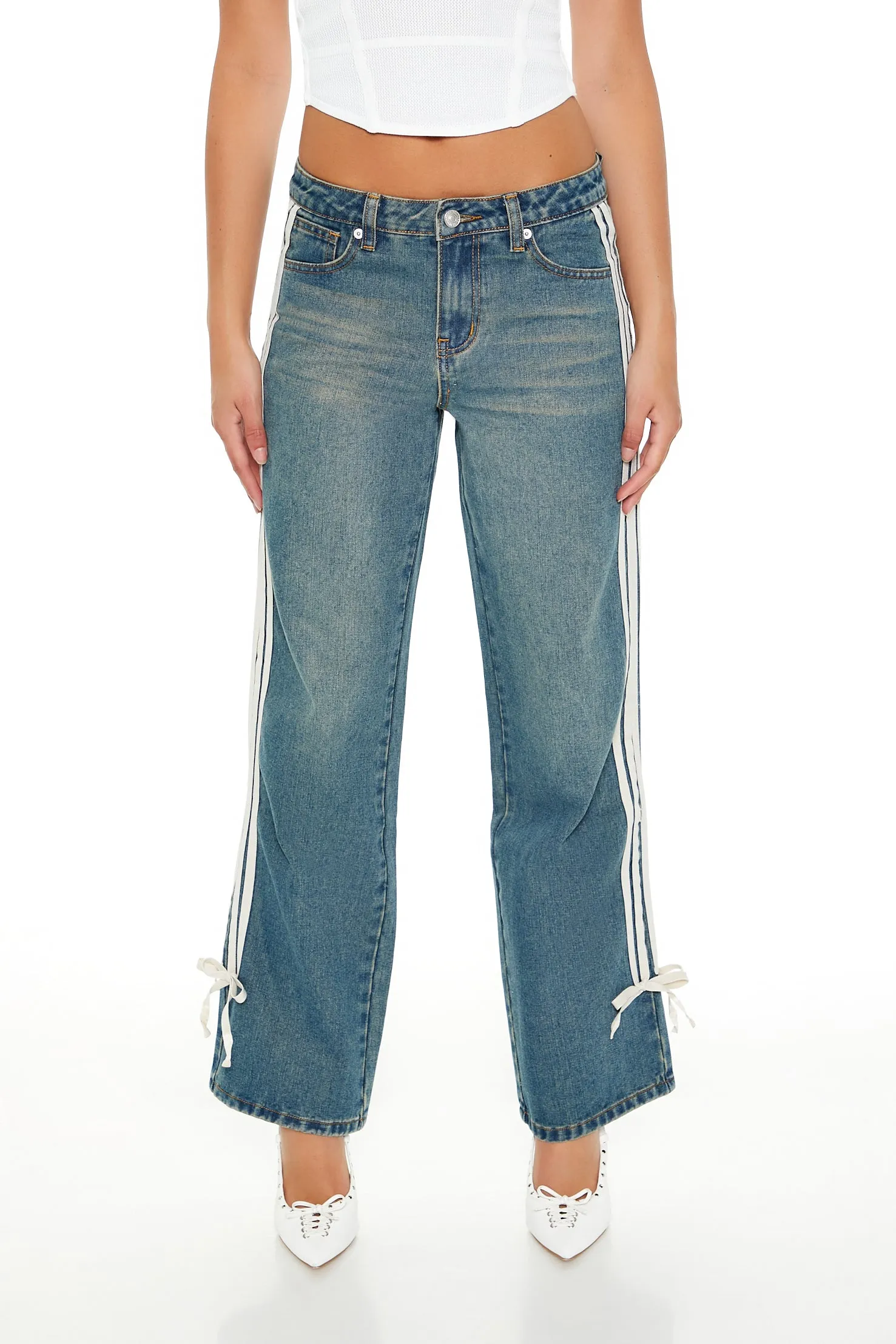 Striped Bow Low-Rise Baggy Jean sold by Urban Planet product image thumbnail 2