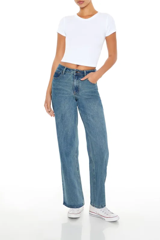 Jean à taille haute avec poches et motif de coeur sold by Urban Planet