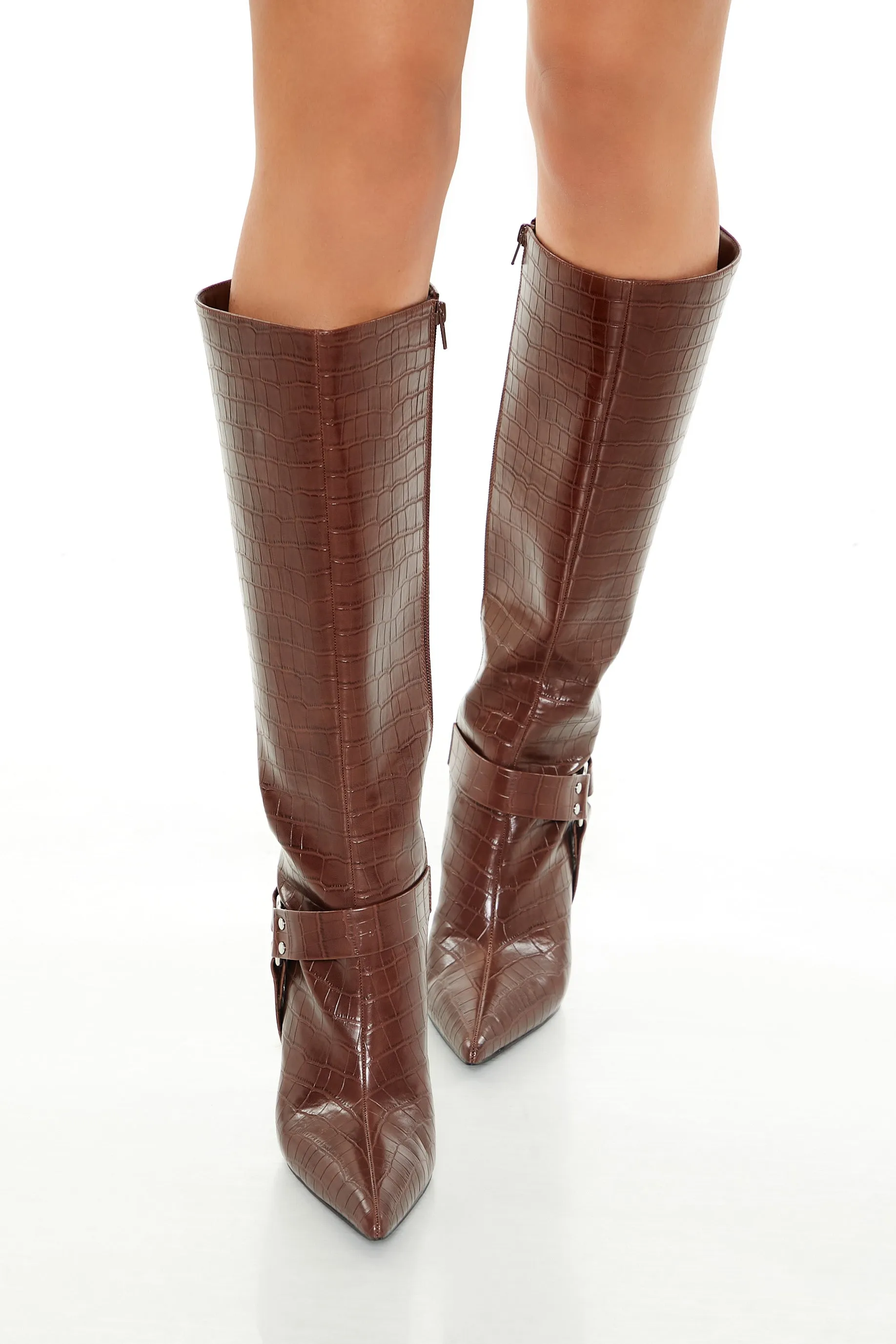 Faux Croc O-Ring Stiletto Boots sold by Urban Planet product image thumbnail 3