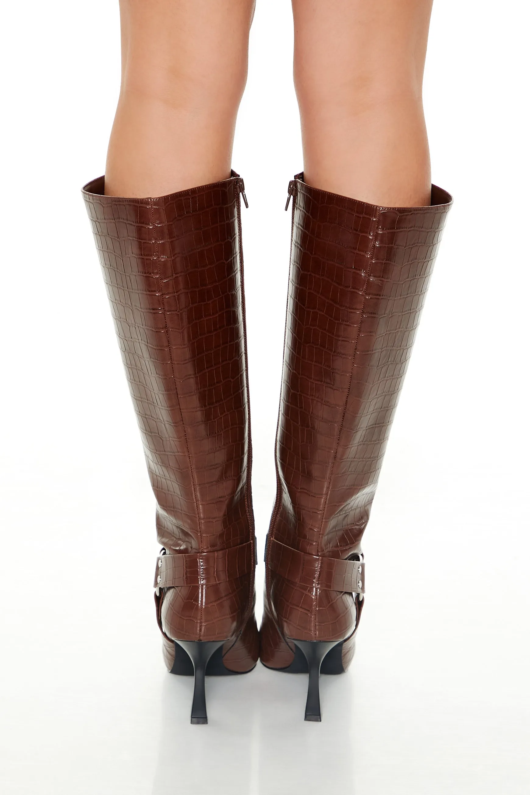 Faux Croc O-Ring Stiletto Boots sold by Urban Planet product image thumbnail 2