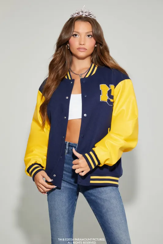 Blouson Letterman avec empiècement Mean Girls en chenille sold by Urban Planet