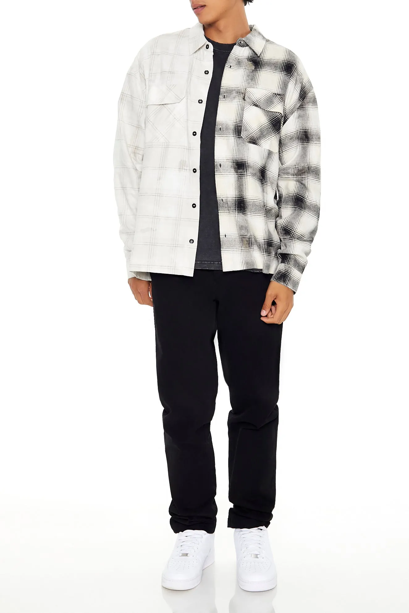 Flannel Mixed Plaid Shirt sold by Urban Planet product image thumbnail 3