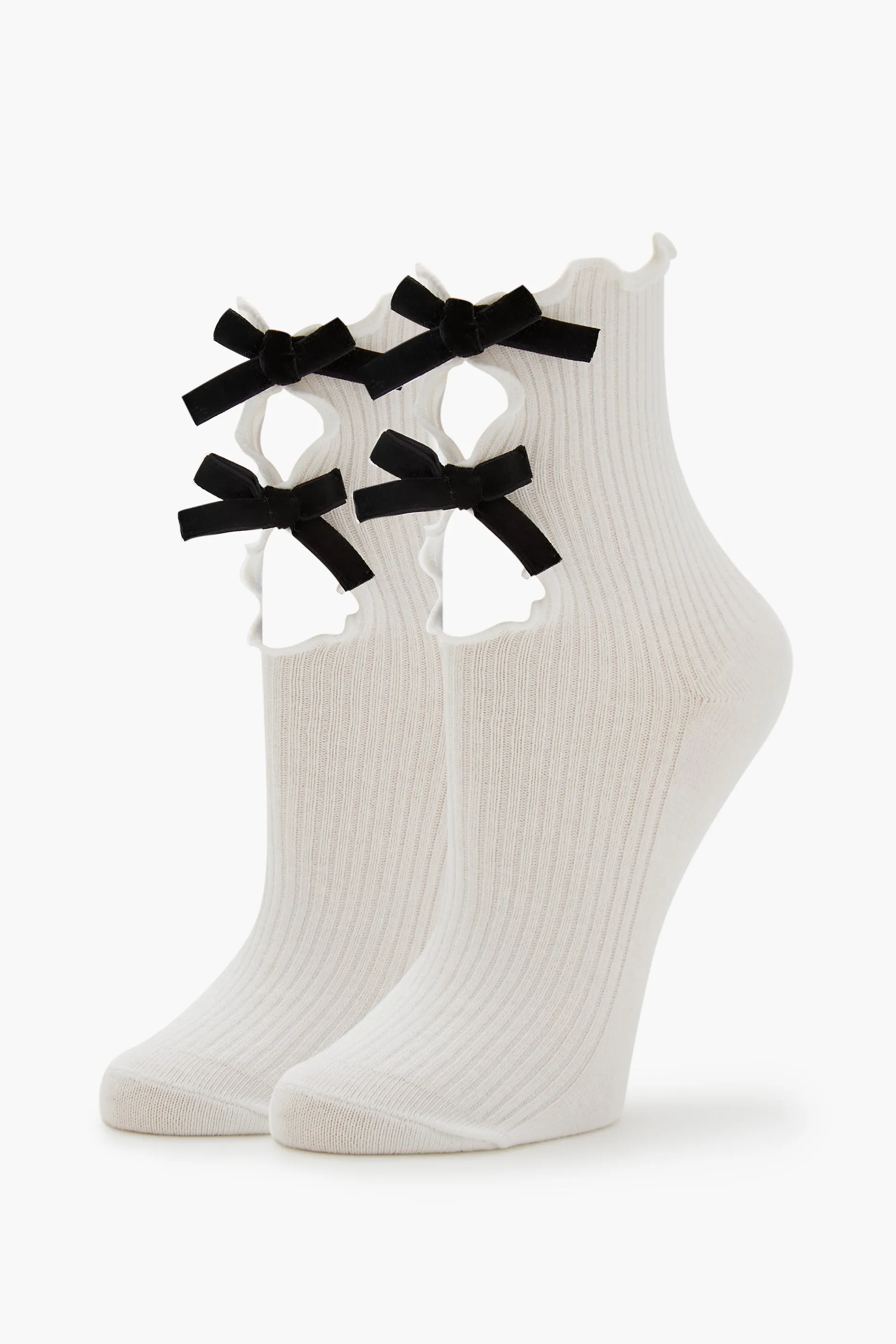 Bow Cutout Crew Socks sold by Urban Planet