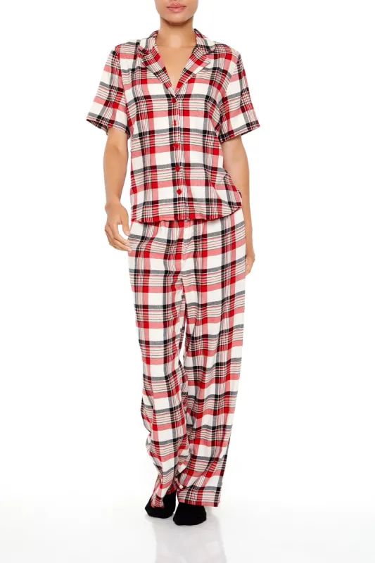 Plaid Shirt & Pants Flannel Pajama Set sold by Urban Planet