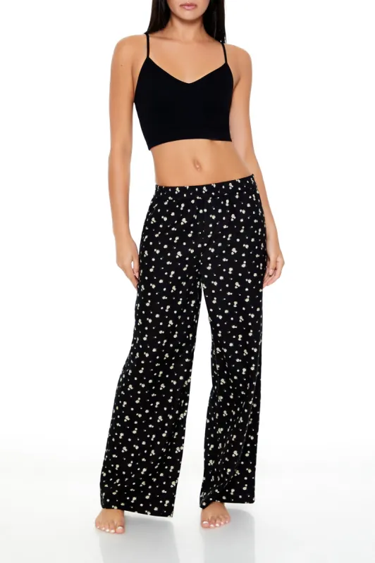 Pantalon de pyjama en flanelle avec micromotif fleuri sold by Urban Planet