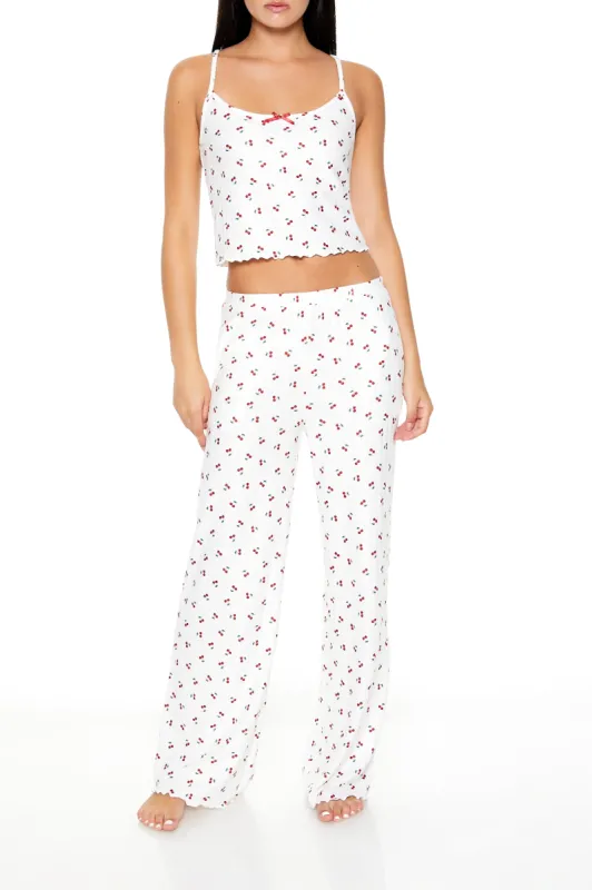 Cherry Print Pajama Pants sold by Urban Planet