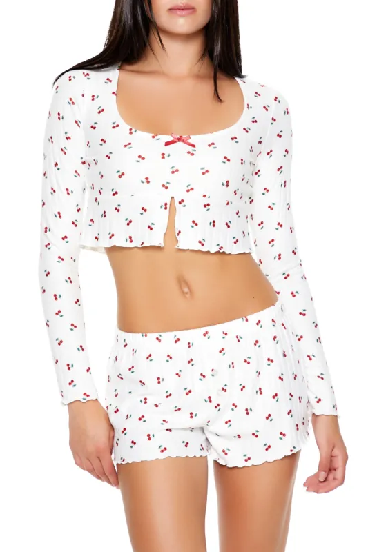 Haut court de pyjama à imprimé Cerise sold by Urban Planet