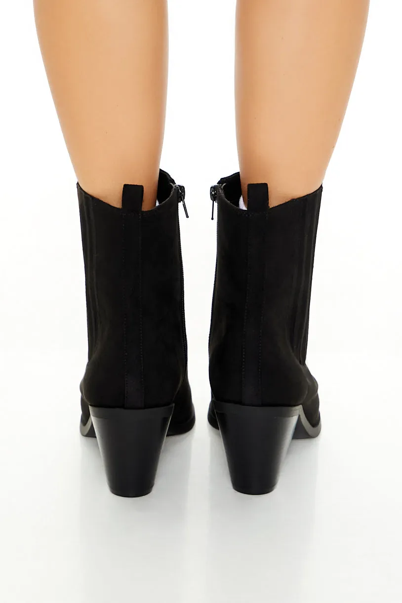 Faux Leather Pointed Overlay Stiletto Booties sold by Urban Planet product image thumbnail 5