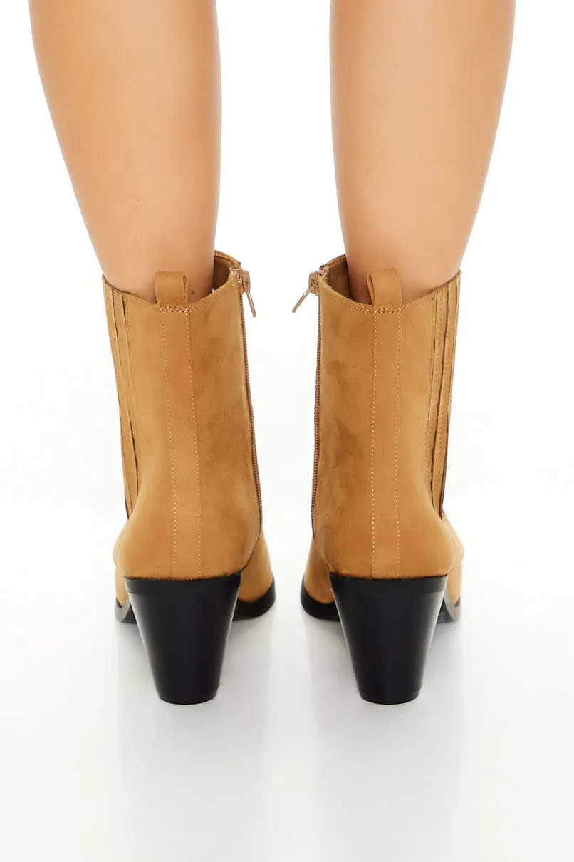 Faux Leather Pointed Overlay Stiletto Booties sold by Urban Planet product image thumbnail 2