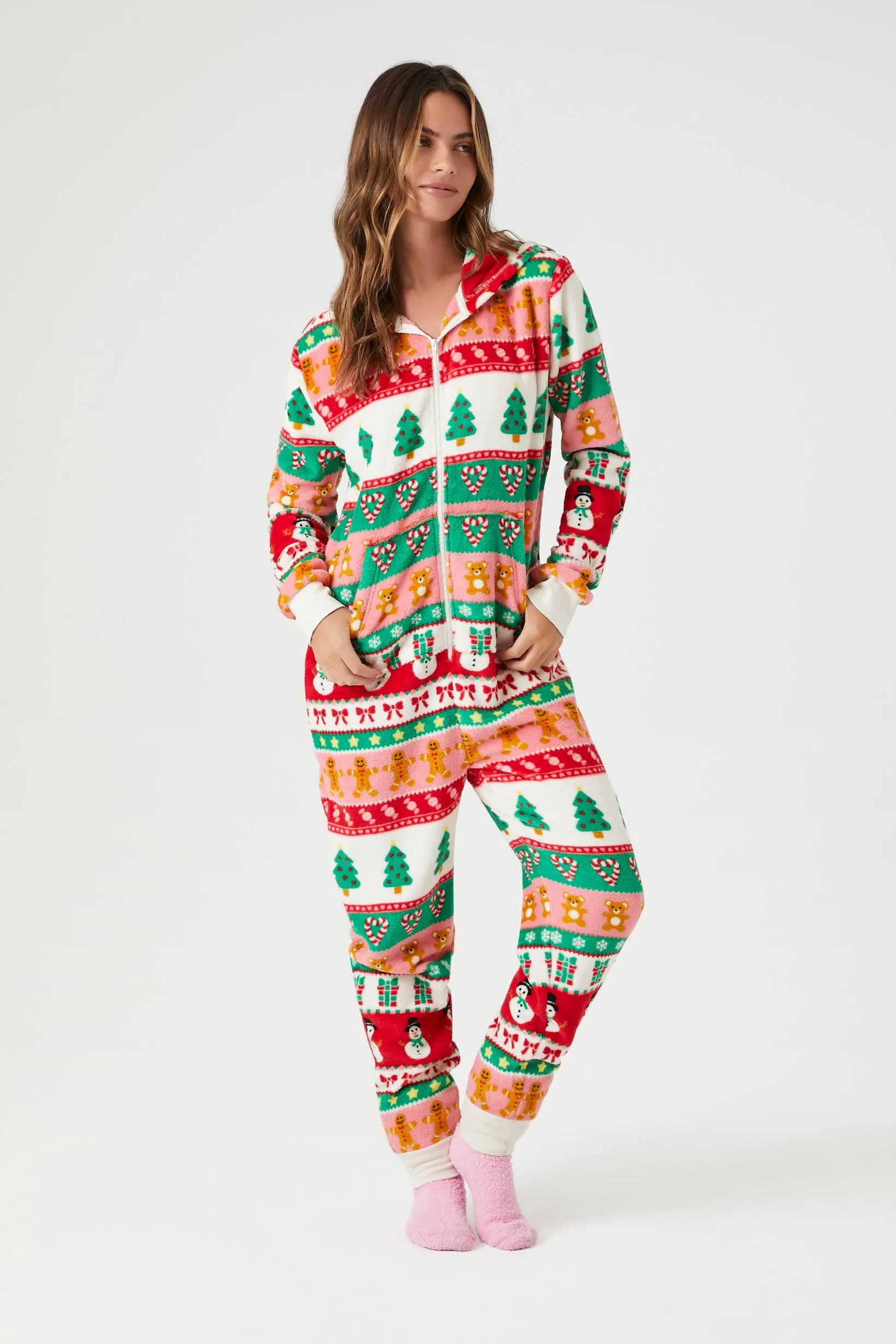 Fair Isle Christmas Pajama Jumpsuit sold by Urban Planet product image thumbnail 4