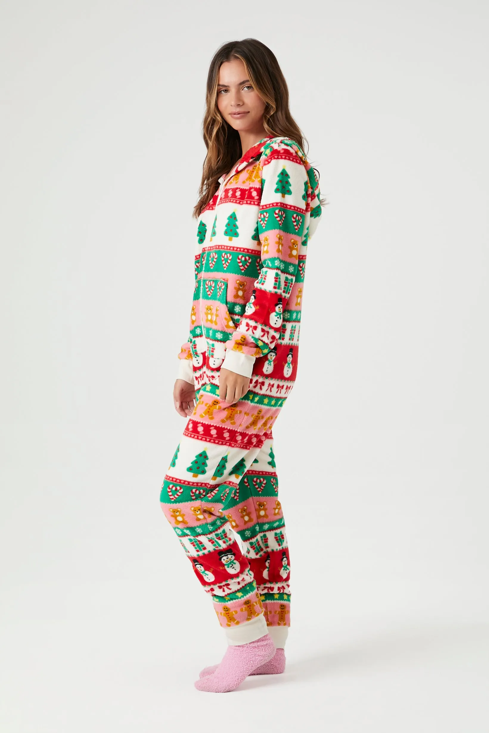 Fair Isle Christmas Pajama Jumpsuit sold by Urban Planet product image thumbnail 3